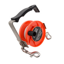 Light Weight Spool Diving Reel Handle Spool for Cave Wrecks Drift Kayak Orange 88M