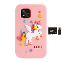 Interactive Phone Simulator for Children with Screen and Puzzle Activities pink fly