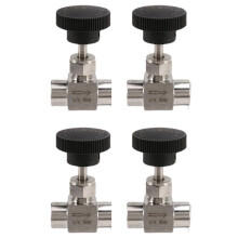 4X 1/4 Pulgada BSP Rosca Hembra Igual SS 304 Acero Inoxidable Control de Flujo Válvula de Aguja de Cierre