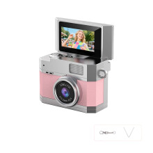 Small Pocket Camera Lightweight ABS Metal Body for Easy Carry on Hiking Trip Pink