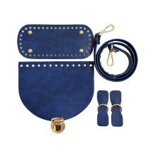 DIY Leather Bag Knitting Set Leather Bag Making Set Leather Bag Shoulder Strap Royal blue