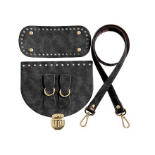 DIY Crochet Bag Making Bag Strap Bag Lock Flap Cover for Crossbody Shoulder Bag Black