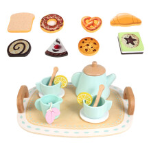 Kids Wooden Pretend Kitchen Set Learning Toy With Dish Rack Ages 3+
