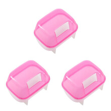 3X Kleiner Hamster Baden Sand Kaefig Badezimmer 10 X 7 X 7 cm - Rosa & Weiss