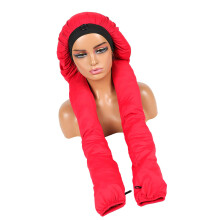 Women Satins Braid Bonnet nighttime cap Breathable Polyester Hair Cover Braid Burgundy
