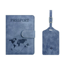 Passports Cover Holder and Luggage Tages Set International Must Haves Unisex Lake blue