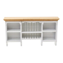 Kids Pretend Play Wooden Wall Mount Cabinet Doll House Furniture Easy Assembly White