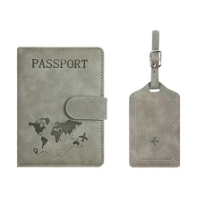 Rfids Blocking Passports Holder Wallet With Luggage Tages Travel Must Have Gray