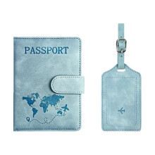Passports Covers Wallet and Luggage Tages,Passports Holder Travel Suitcase Light blue