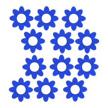 12Pcs Silicone Racquet Shock Absorbers Flower Shape Tennis Racket Dampeners Blue