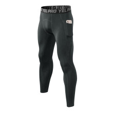 Winter Elastic Training Pants Men Fleece Insulated Sweat Wicking Gym Bottoms Dark gray XL
