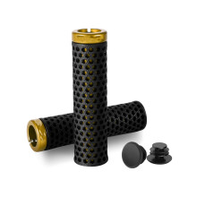 1 Pair Mountain Bicycles Grip Handlebars Grip Breathable Bicycles Handle Cover Black Gold
