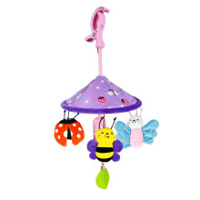 Foldable Infant Car Seat Canopy Toy Mobile Teether Windchime For Development pattern 4