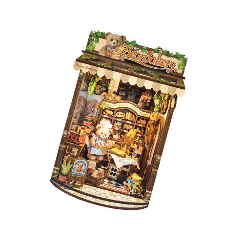 Wood Bakery Model Decorative Art Pieces for Office Desk