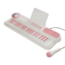 Children Music Instrument 37 Keys Electronic Keyboard With Builtin Microphone White