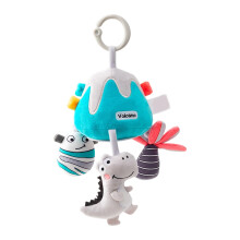 Interactive Baby Bed Mobile With Gentle Vibrations And Calming Nursery blue dinosaur