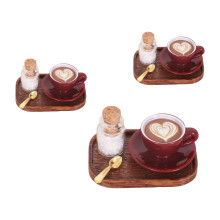 Classical English Afternoon Coffee Cup Dollhouses Decors Alloy Cup Saucer Set A