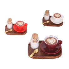 Ornate Mini Coffee Cup Collection French Cottage Style Doll Accessories 3 Set Mixed colors
