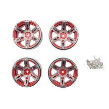 Quick Mount 1.9 Inch Metal Beadlock Rims Tool Free 4pcs for Hobby Convenience Red