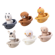 Lovely Floating Stacking Boat Farm Animal Theme Bath Toy Toddler Water Play Toy 1