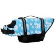 (SkyBlue Floral,M(9-23 kg))Chaleco salvavidas para mascotas perro Top seguridad reflectante rayas preservador ropa de natación