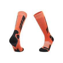 Breathable Winter Sports Sock Elastic Fit Anti Odor for Outdoor Activity Orange. black M