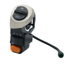 2X 3-In-1 E-Bike Electric Scooter Front Lamp Signal Horn Turn Light /Off Button Light