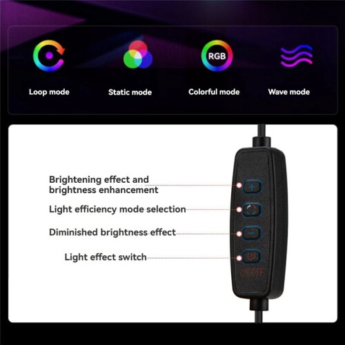 Microfoonbeugel RGB-Microfoonarmstandaard met RGB-Licht Draaibare Ophangarm Schaarstandaard Grote Basis 1