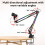 Microfoonbeugel RGB-Microfoonarmstandaard met RGB-Licht Draaibare Ophangarm Schaarstandaard Grote Basis 10