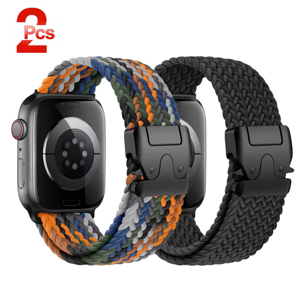 Parachute Straps For Apple Watch 11 10 Braided Bracelet Correa Iwatch Series 9 8 Se 6 7 Cowboy- | Band Width: 38 40 41 S10-42Mm Black 5051227670847