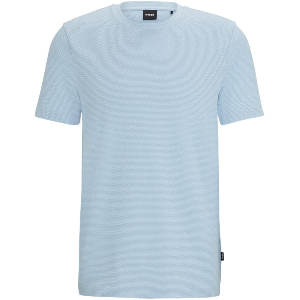 Hugo Boss (M, Light ) Mens Boss Cotton Regular T-Shirt Blue