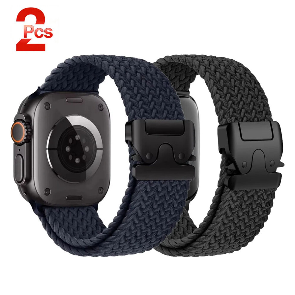 Parachute Straps For Apple Watch 11 10 Braided Bracelet Correa Iwatch Series 9 8 Se 6 7 Midnight- | Band Width: 38 40 41 S10-42Mm Black 5051227670946