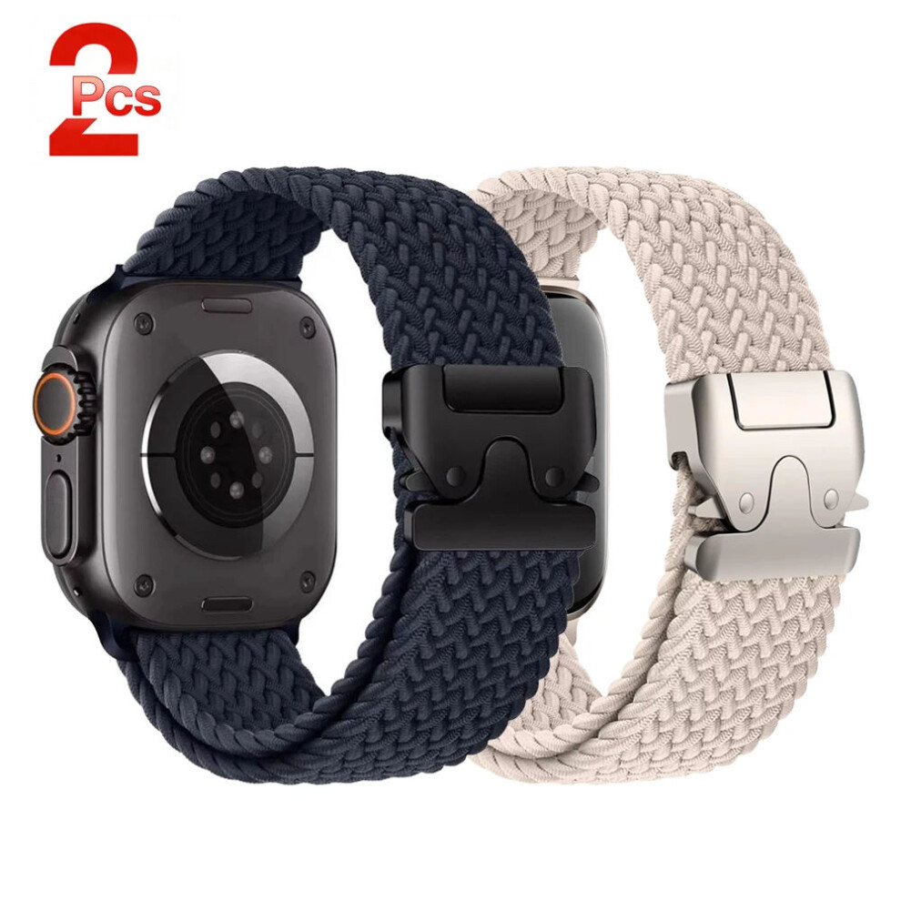 Parachute Straps For Apple Watch 11 10 Braided Bracelet Correa Iwatch Series 9 8 Se 6 7 Midnight-Starlight | Band Width: 38 40 41 S10-42Mm 5051227670960