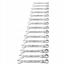 Tasakohdistusavainsetti - MILWAUKEE - PR 8-22MM - 8-22 mm - 15 osaa - 144 hampaista ratasta, 180 kääntyvä pää