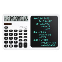 Multifunction Solar Calculator with Handwriting Pad for Financial Accounting Handwriting Computer Business Drawing White