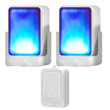 Wireless Remote Control Sound Light Doorbell Elderly Service Call Button Motion Sensor Bell Ring for Deaf People White