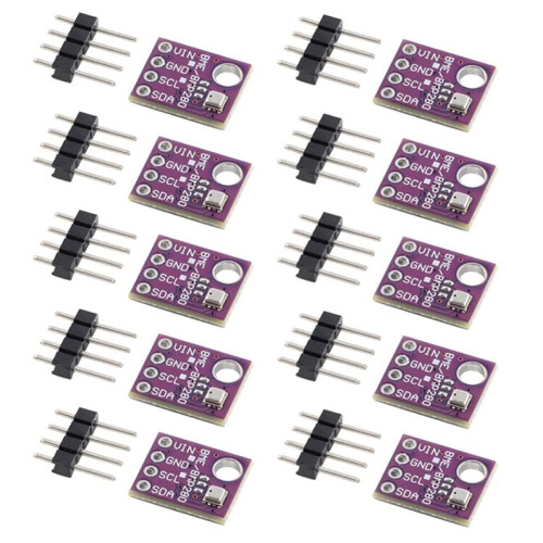 10Pcs GY-BME280 Barometric Pressure Sensor I2C IIC Temperature Humidity Breakout Board Digital Sensor for