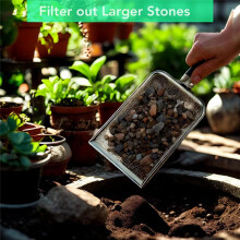 4PCS Soil Sifter for Gardening,Compost Sifter with Handle (3.8mm Mesh)-Portable Garden Sieve for Soil,Rocks,Dirt