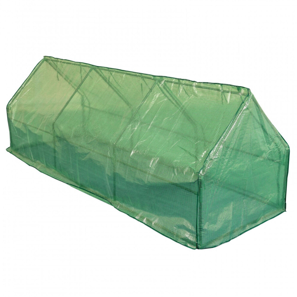Oypla Large Steeple Growhouse Garden Plant Greenhouse With Plastic Mesh Cover - 270X90x90cm