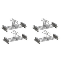 12Inch Heavy Duty Broek Rok Hangers met Clips, Metalen Broek Hanger voor Jeans Zwart Non Woven Shorts 20Pack Grijs