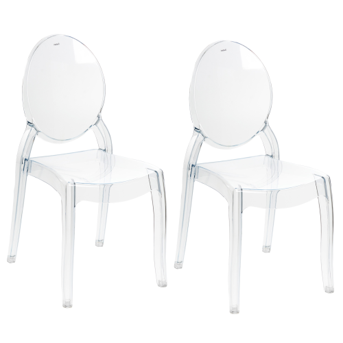 Beliani Set of 2 Dining Chairs RULISON Transparent