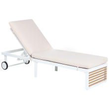 Sun Lounger with Cushion VERDELLO Reclining Metal Beige