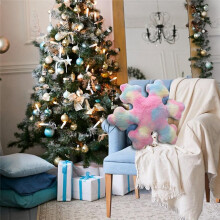 Snowflake Pillow, Throw Pillow Winter Snowflake Pillow Decoration Plush Cute Pillow Sofa Bed Decoration