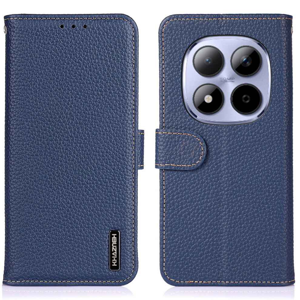 (Blue) Khazneh For Xiaomi Poco M8 Pro 5G / Redmi Note 15 Pro+ 5G (Global) Case Genuine Cow Leather Flip Phone Cover Blue 6914294194182