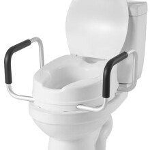 WC-istuimen korotus-Duoku-käsinojilla, korkea WC-istuin, joka tukee 136,1 kg, säädettävä korkeus 10,2 cm