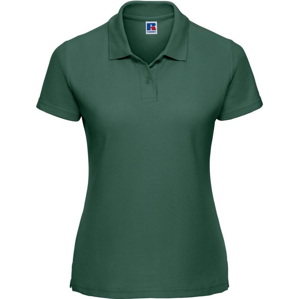 Russell (18 Uk, Bottle ) Womens/Ladies Classic Plain Polycotton Polo Shirt Green