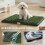 Tapete para cães com bandeja e grama artificial, 63 x 50,5 cm, verde 8
