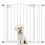Portão extensível para cães com 2 travas e fechamento automático, feito de metal e plástico. 1