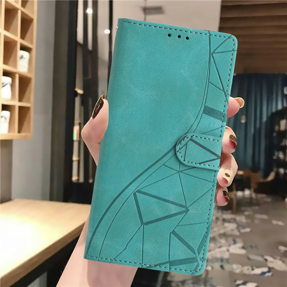 (Green) For Xiaomi 17 Case Wallet Stand Imprinted Triangle Pattern Leather Phone Flip Cover Green 6914291093457