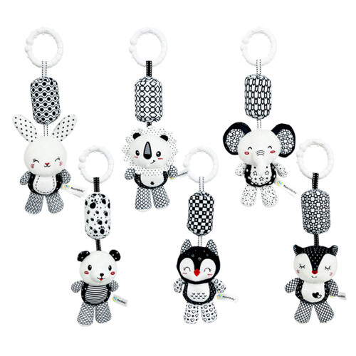 Sensory Development Animal Crib Rattle Black White Visual Stimulation Baby Toy L 1